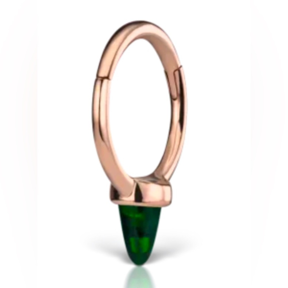 Maria Tash Single Spike Black Opal and Rose Gold Clicker Earring